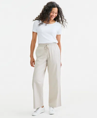 Style & Co Women's Wide-leg Pull-on Pants, Macy's Exclusive In Stone Wall