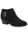 Style & Co Women's Willaa Belt Block Heel Booties, Macy's Exclusive In Black