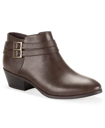 Style & Co Women's Willaa Belted Block Heel Booties, Macy's Exclusive In Brown