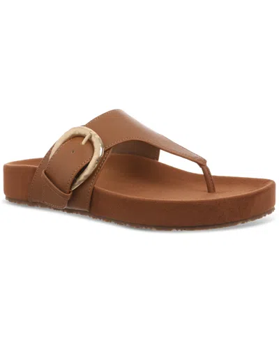 Style & Co Women's Zayaa Flat Sandals, Exclusively At Macy's In Cognac