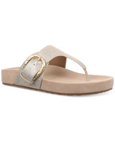 Style & Co Women's Zayaa Flat Sandals, Exclusively At Macy's In Platino