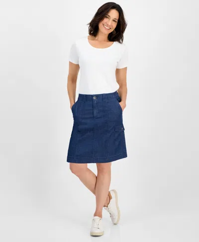 Style & Co Women's Zig-zag Cargo Pocket Skirt, Exclusively At Macy's