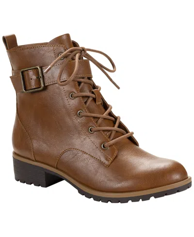 Style & Co Women's Zoeyy Full-zip Booties, Macy's Exclusive In Brown