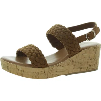 Style & Co Womens Adjustable Faux Suede Wedge Sandals In Multi