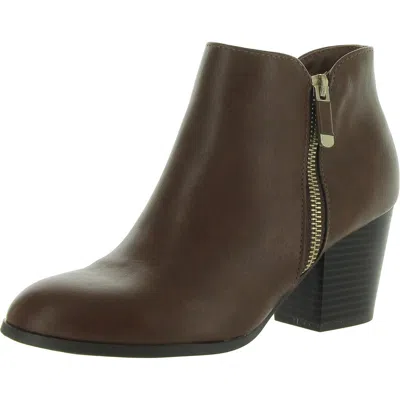 Style & Co Womens Ankle Almond Toe Ankle Boots In Brown