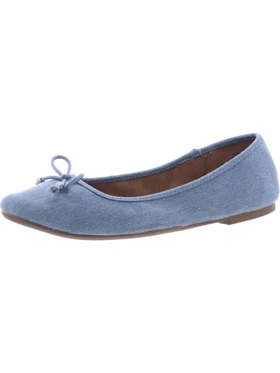 Style & Co Womens Bow Slip On Ballet Flats In Blue
