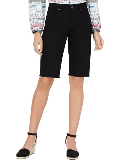Style & Co Womens Curvy Fit Cotton Bermuda Shorts In Black