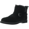 Style & Co Womens Faux Fur Lined Suede Booties In Black