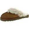 Style & Co Womens Faux Fur Slide Slippers In Brown