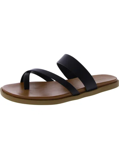 Style & Co Womens Faux Leather Slip On Thong Sandals In Multi