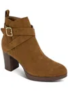 Style & Co Womens Faux Suede Zipper Booties In Brown