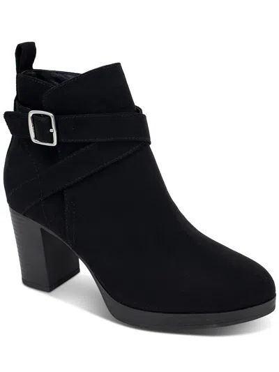 Style & Co Womens Faux Suede Zipper Booties In Multi