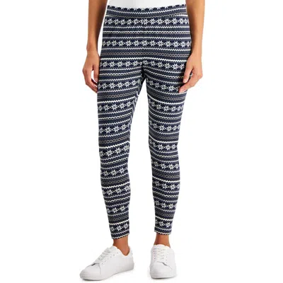 Style & Co Womens Knit Printed Leggings In Multi