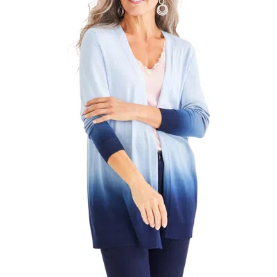 Style & Co Womens Ombre Knit Cardigan Sweater In Blue Dip Dye