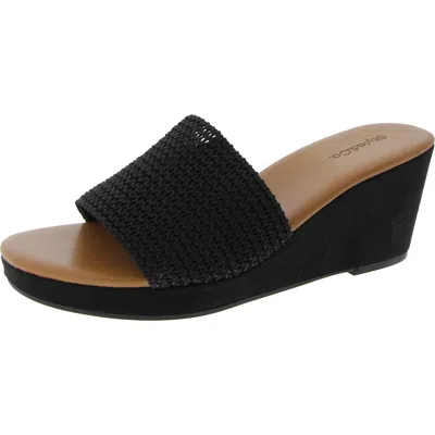 Style & Co Womens Padded Insole Knit Mule Sandals In Multi