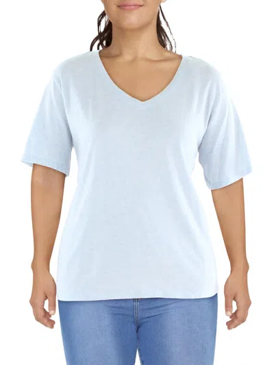 Style & Co Womens V-neck Layering T-shirt In Blue