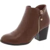 Style & Co Womens Zipper Faux Leather Booties In Multi