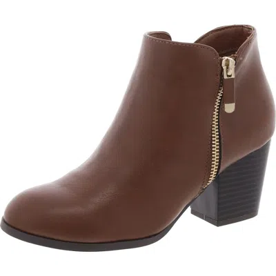 STYLE & CO WOMENS ZIPPER FAUX LEATHER ANKLE BOOTS