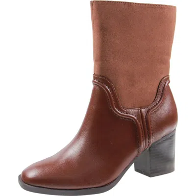 Style & Co Womens Zipper Faux Leather Mid-calf Boots In Multi