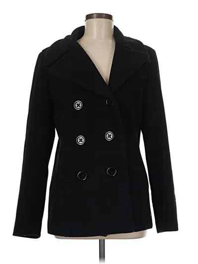 Pre-owned Style & Co Wool Coat In Black