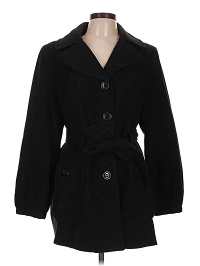 Pre-owned Style & Co Wool Coat In Black