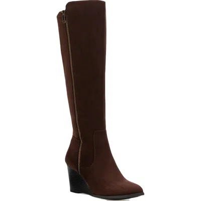 Style & Co Wynterr Womens Tall Wedge Boots In Brown