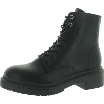 Style & Co Zaharaa Womens Faux Leather Ankle Combat & Lace-up Boots In Multi