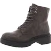Style & Co Zaharaa Womens Faux Leather Ankle Combat & Lace-up Boots In Grey