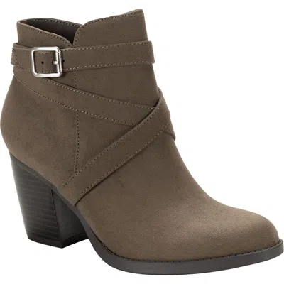 Style & Co Zetaa Womens Faux Leather Buckle Ankle Boots In Dk Tpe Mc