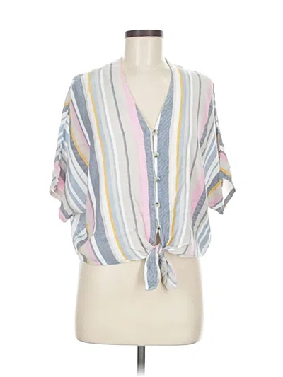 Pre-owned Style Envy Short Sleeve Blouse In Gray