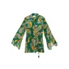 Style Junkiie Women's Green Paisley Shirt In Green