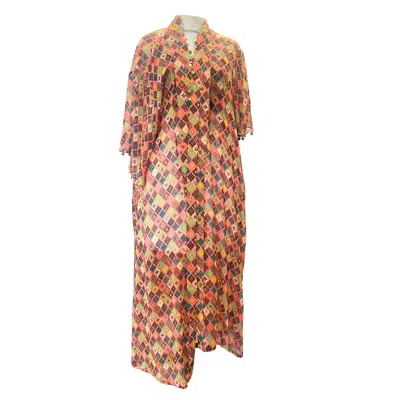Style Junkiie Women's Multicolour Trellis Georgette Duster