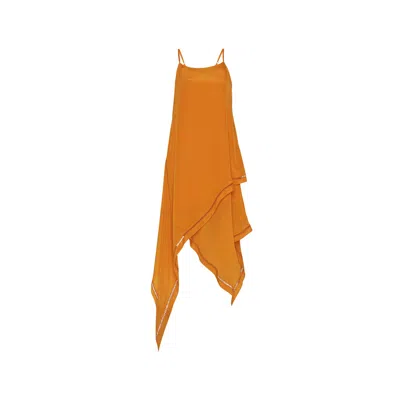 Style Junkiie Women's Orange Layered Slip Dress With Bumbag