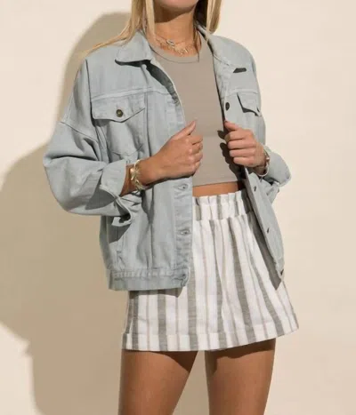 Style Rack Denim Jacket In Powder Blue
