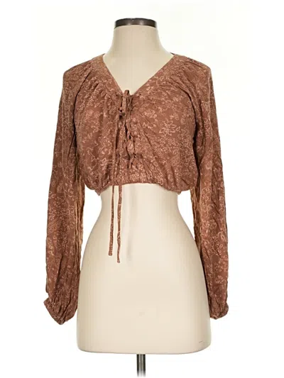 Pre-owned Style Rack Long Sleeve T-shirt In Brown