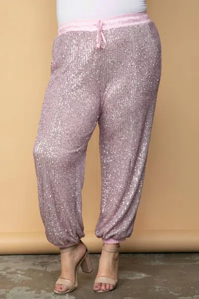 Style Rack Sequins Jogger In Sweet Pink In Multi