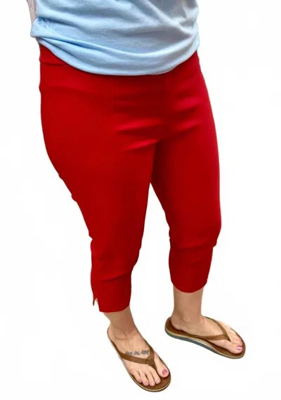 Style Rite Women's Cropped Slim Capri In Red