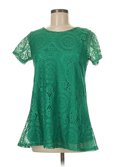 Pre-owned Style Short Sleeve Blouse In Green