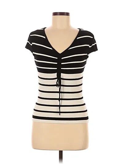 Pre-owned Style Short Sleeve Top Black Sweetheart Neckline Tops