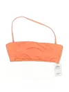 Style Swimsuit Top Orange Solid Pattern Swimwear In Brown