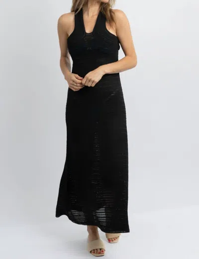 Style U Shoreside Crochet Coverup Dress In Black