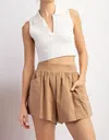 Style U Solid Shorts In Coco In Brown
