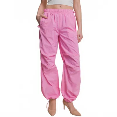 Style Up Loose Fit Parachute Pants In Pink