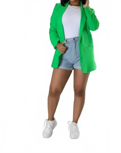 Style Up Solid Blazer In Apple Green