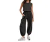Style Usa Sleeveless Knit Jumpsuit In Ash In Gray