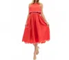 Style Usa Women's Dutch Tulips Midi Dress In Red In Red