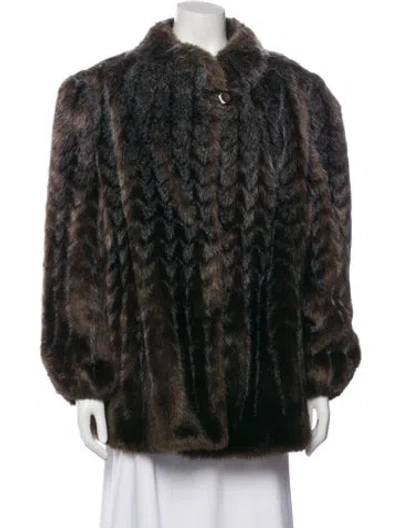 Pre-owned Style Vi Ltd Faux Fur Coat In Green