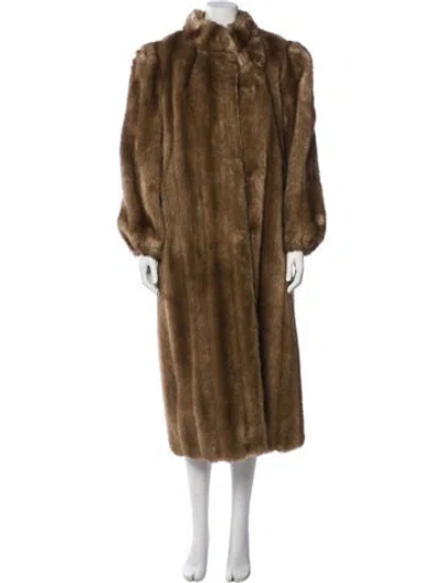 Pre-owned Style Vi Ltd Fur Faux Fur Coat In Brown