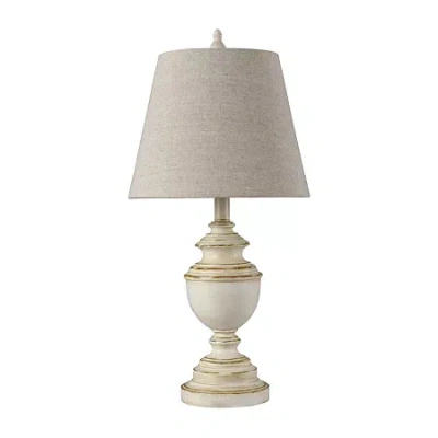 Stylecraft 12 W Distressed Cream Table Lamp In White