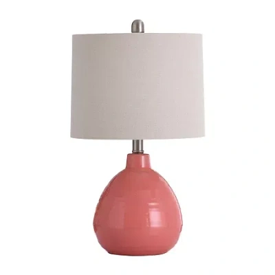 Stylecraft 12 W Raspberry Surprise Ceramic Table Lamp In Red